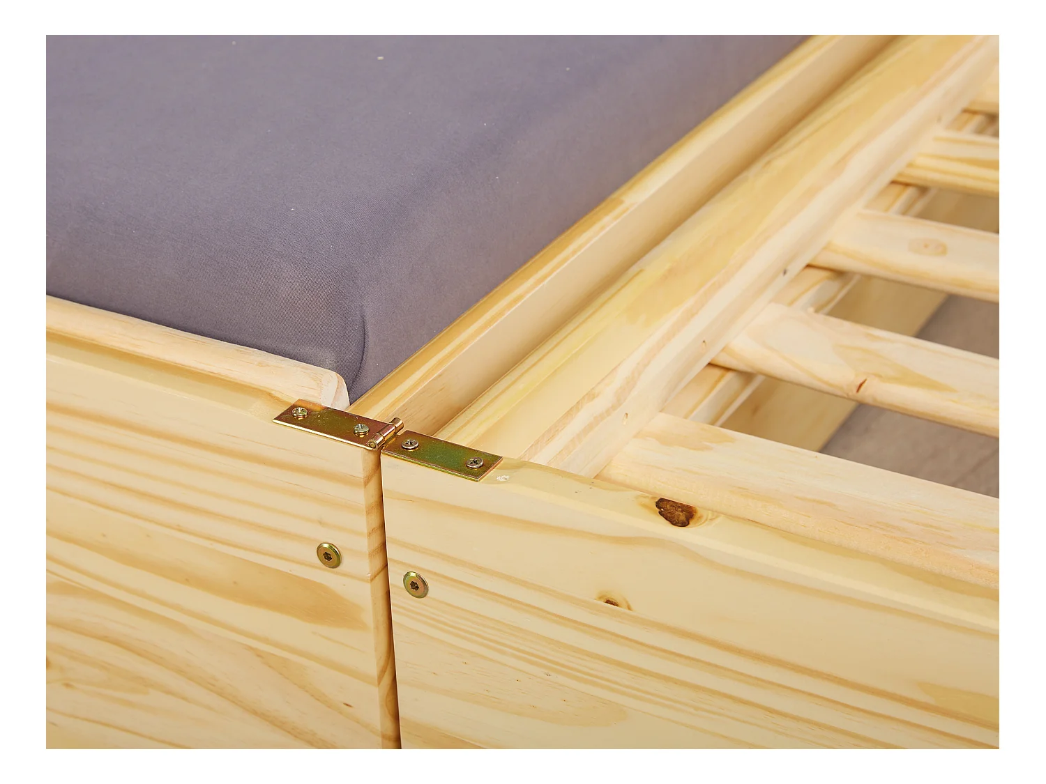 Lotved Bett 90x200 cm, 3 Schlafplätze, natur.