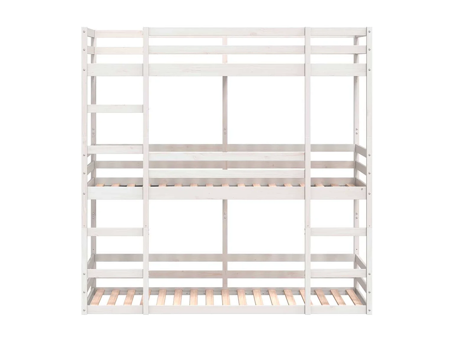 Lit superposé triple sans matelas 90x200 cm bois de pin massif