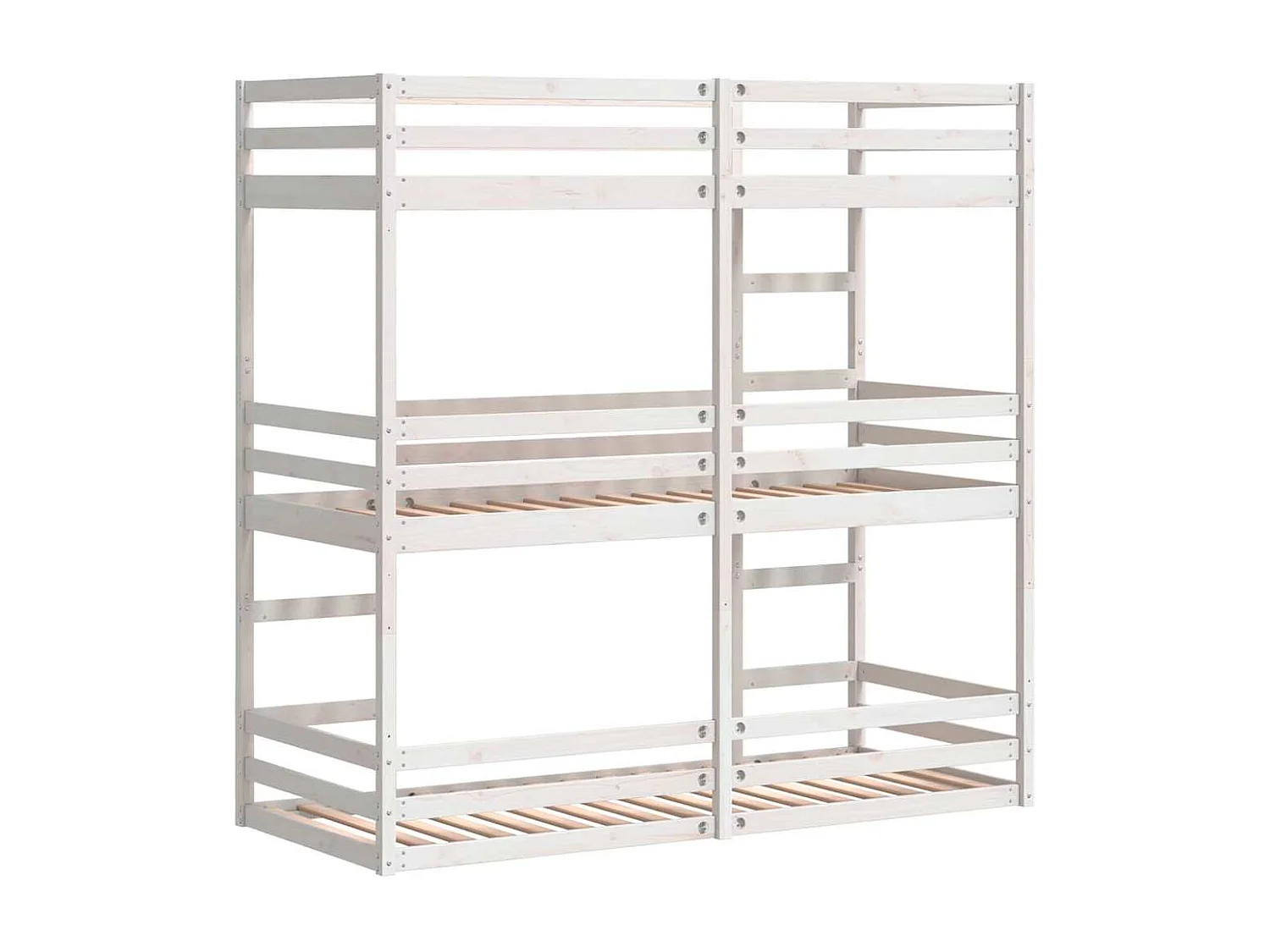 Lit superposé triple sans matelas 90x200 cm bois de pin massif