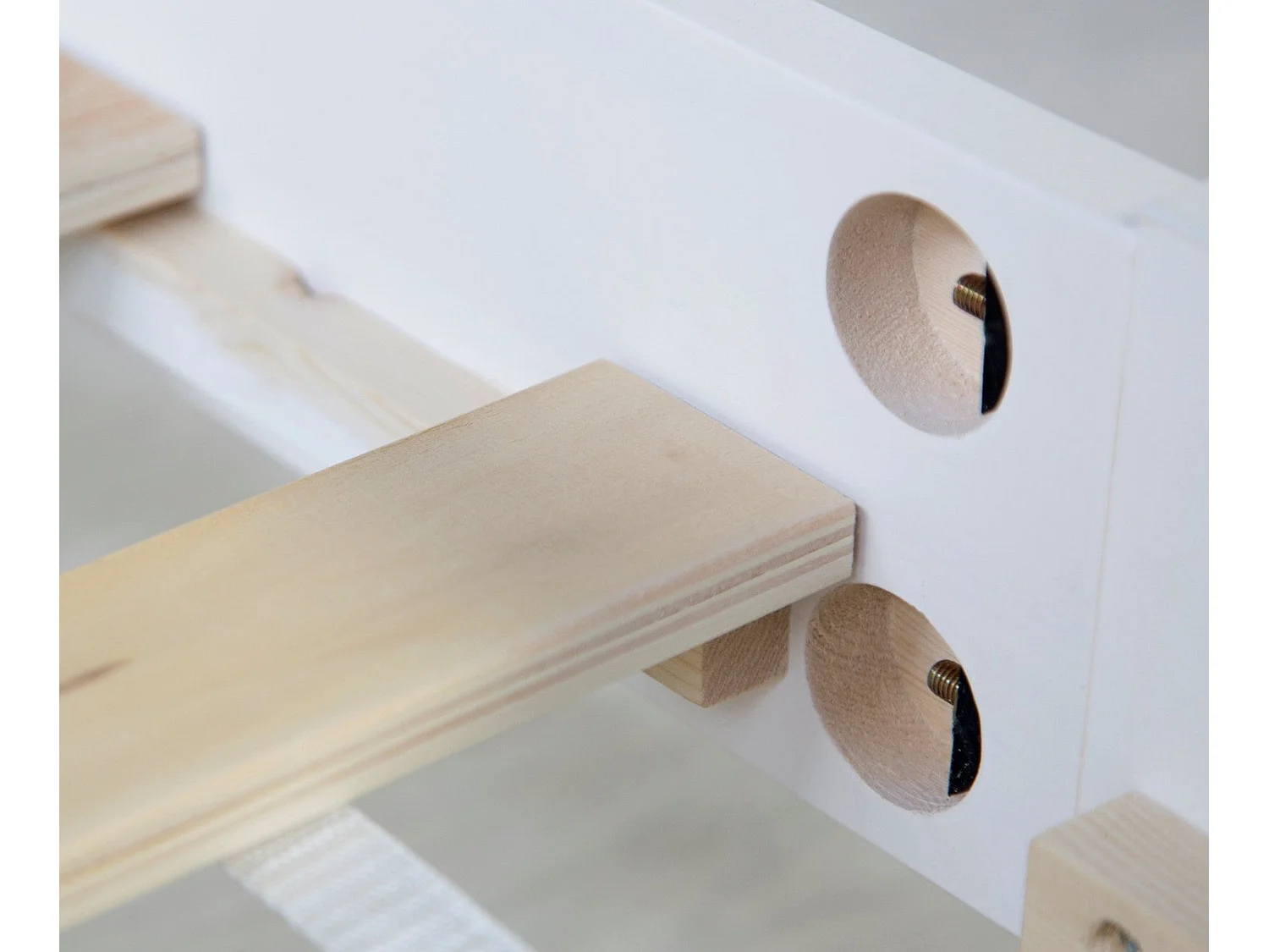 Lit double 2 personnes bois blanche 204 x 164 x 66 cm LIT06160