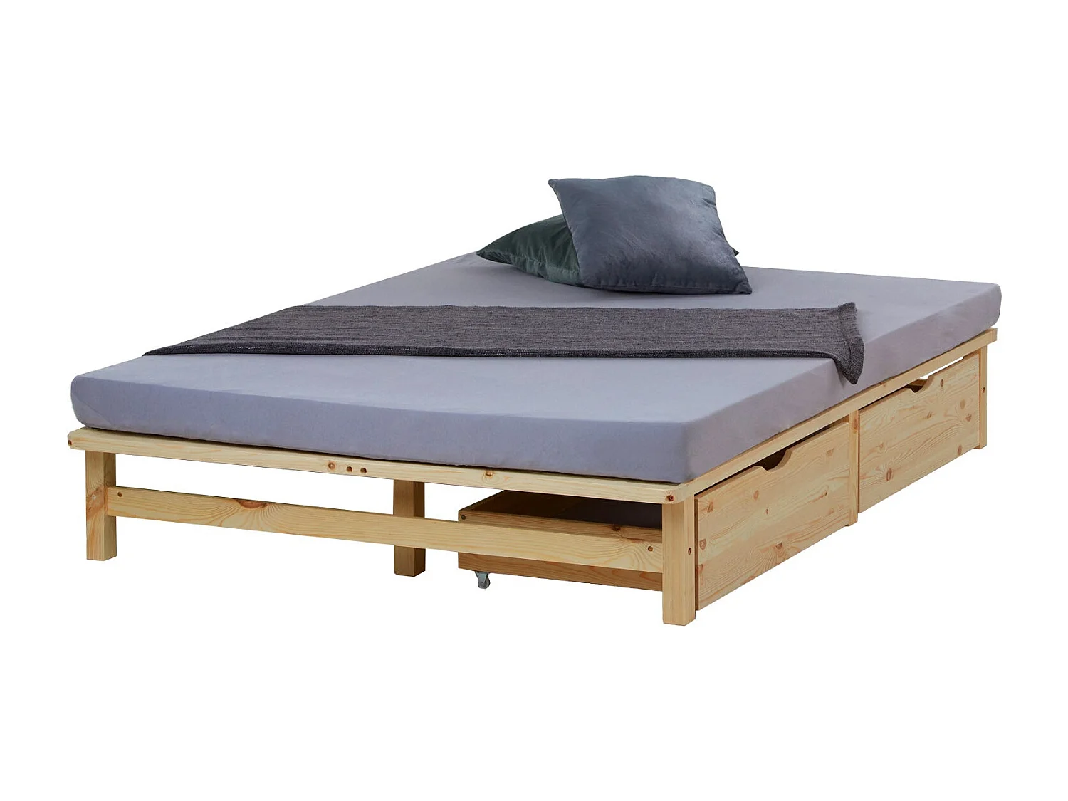 Lit palette en bois bois marron 82 x 53.3 x 22 cm LIT06220