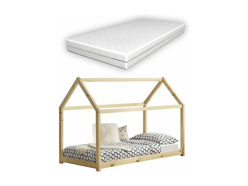 Lit pour enfant en bois marron 166 x 88 x 132 cm 03_0005545