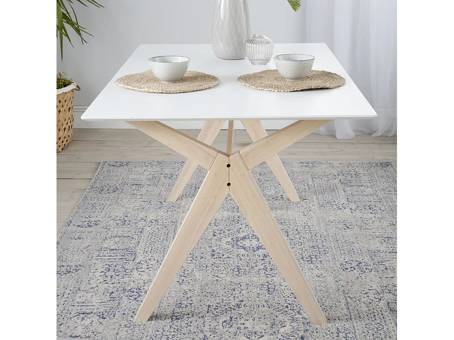 Table à manger en bois massif naturel 150x75