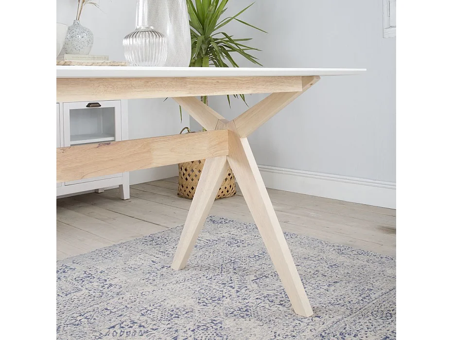 Table à manger en bois massif naturel 150x75