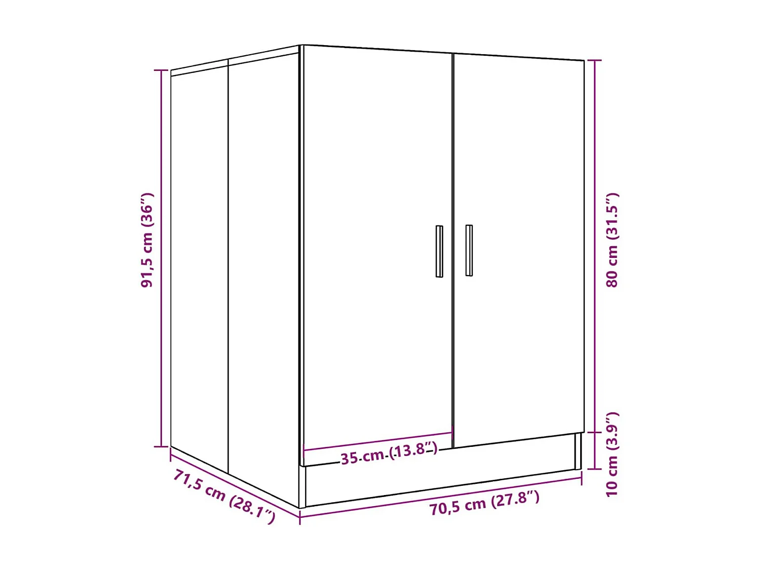 Meuble pour machine à laver vieux bois 70,5x71,5x91,5 cm