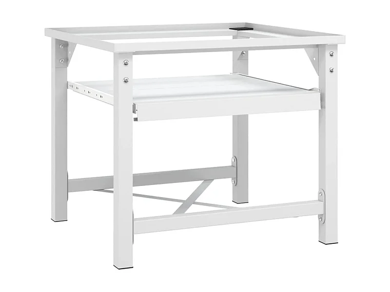 Socle pour machine à laver avec étagère coulissante Blanc