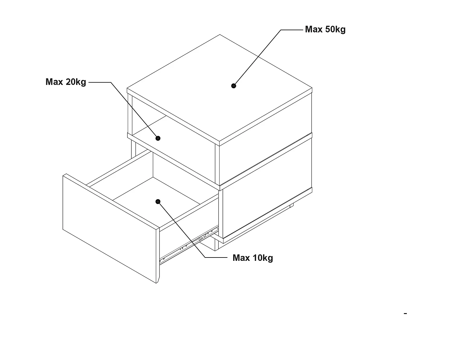 Lot de 2 tables de chevet 1 tiroir et 1 niche - Blanc et naturel - VYLARA