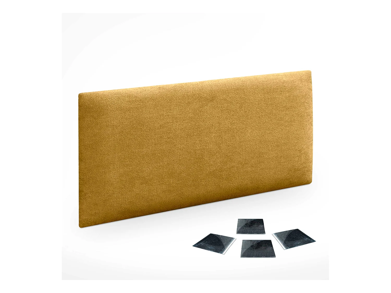 DHOME Lot de 1 Panneaux muraux en tissu auto-adhésifs Panneaux muraux absorbants acoustiques Protection contre les chocs (Moutarde, 50x30cm, x1)