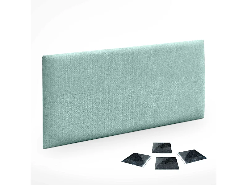 DHOME Lot de 1 Panneaux muraux en tissu auto-adhésifs Panneaux muraux absorbants acoustiques Protection contre les chocs (Vert d'eau, 50x40cm, x1)