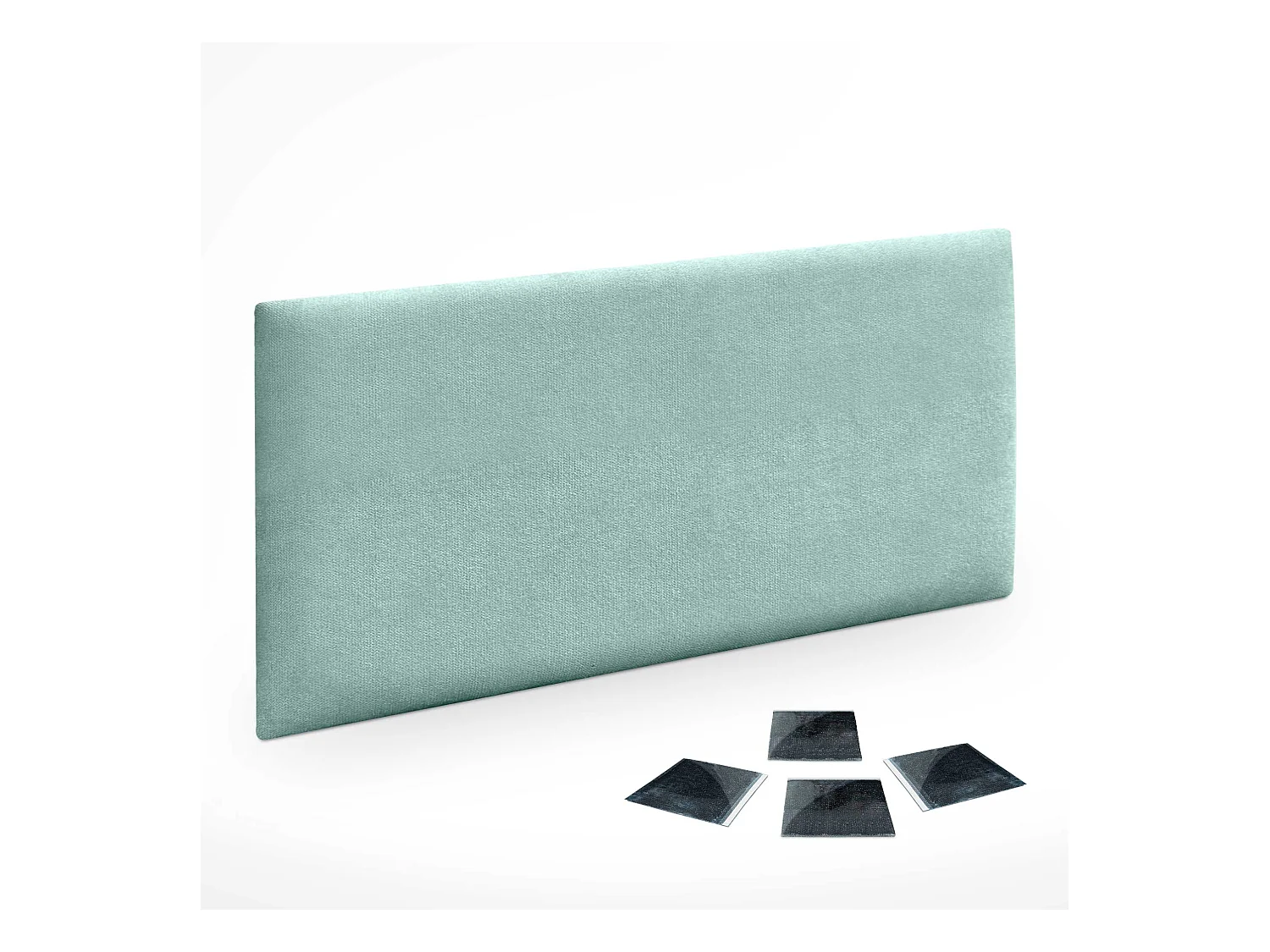 DHOME Lot de 1 Panneaux muraux en tissu auto-adhésifs Panneaux muraux absorbants acoustiques Protection contre les chocs (Vert d'eau, 50x40cm, x1)