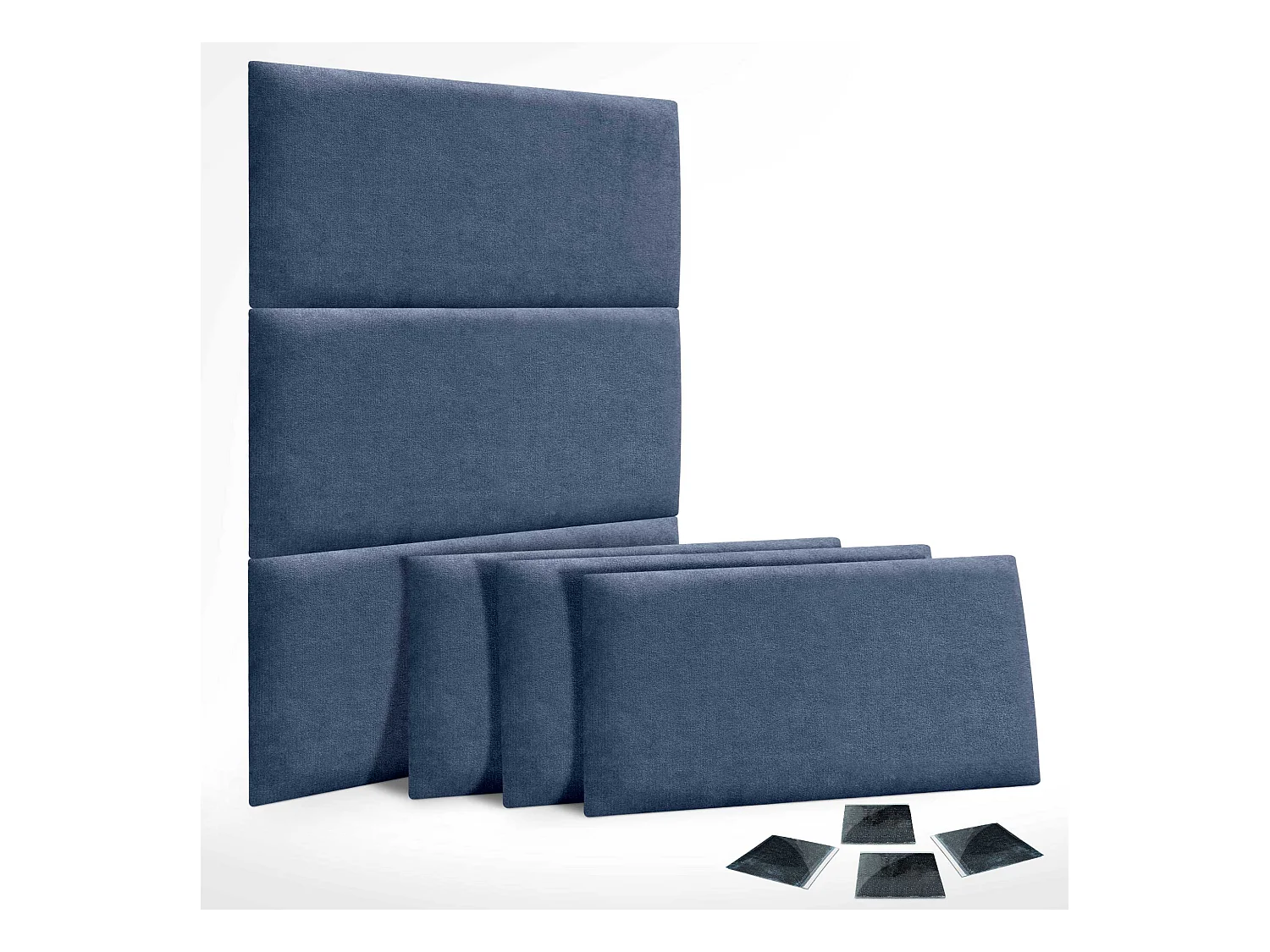 DHOME Lot de 6 Panneaux Rembourrés en Tissu Aqualine Autocollants pour Mur Acoustiques Absorbants Protection contre les Chocs (Bleu, 50x40cm, x6)