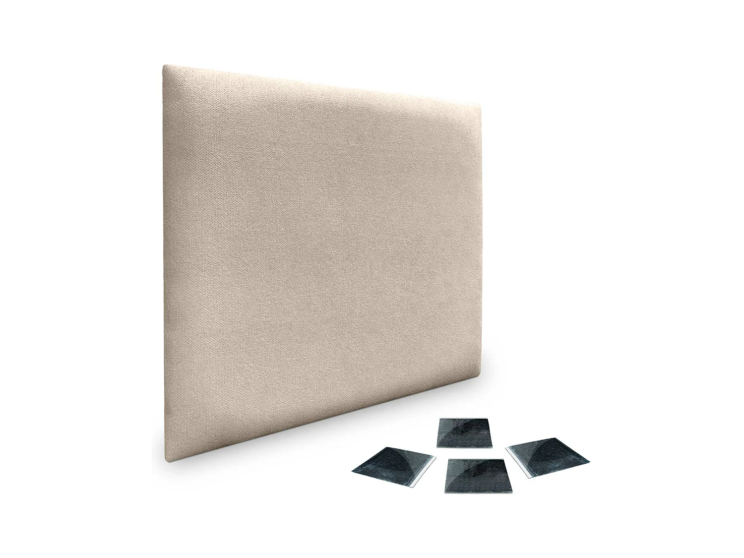DHOME set van 1 zelfklevend gestoffeerd paneel voor muur, geluidsabsorberend, schokbescherming, hoofdbord (Beige, 60x60cm, x1)