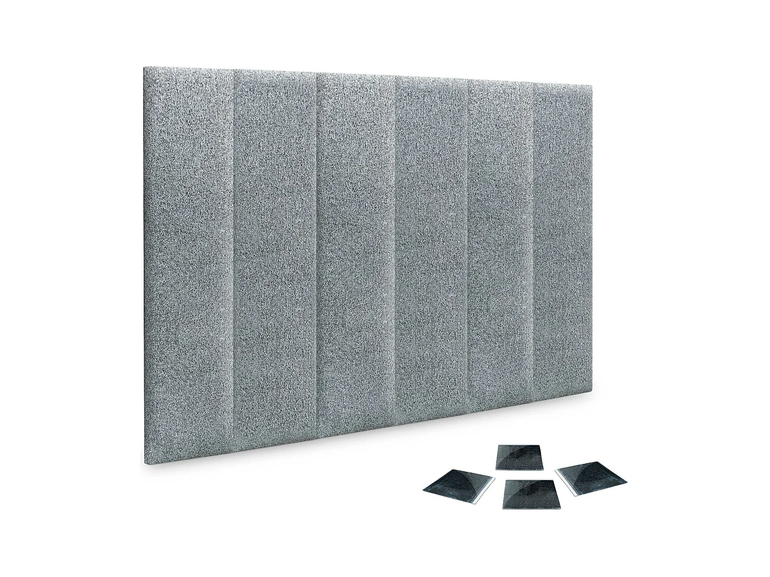DHOME juego de 6 Paneles Tapizados de Tela Autoadhesivos para Pared Acústicos Absorbentes Protección Impactos Cabeceros (Gris Perla, 60x30cm, x6)