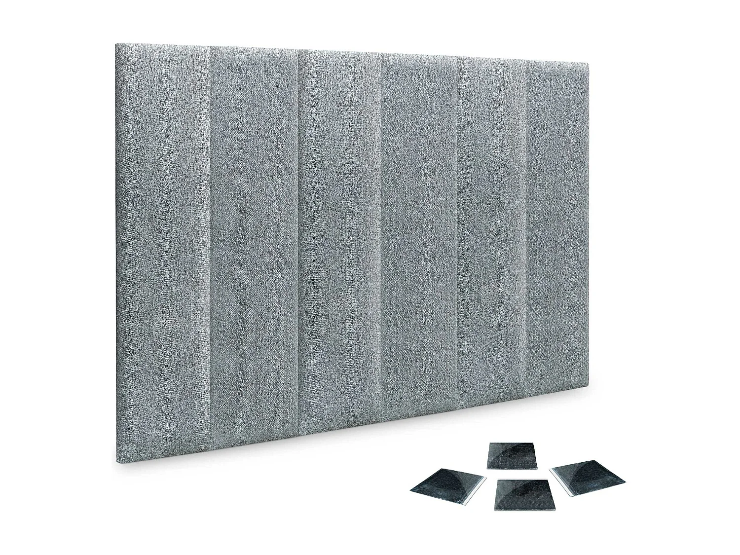 DHOME Lot de 6 Panneaux Rembourrés en Tissu Aqualine Autocollants pour Mur Acoustiques Absorbants Protection contre les choc (Gris perle, 60x30cm, x6)
