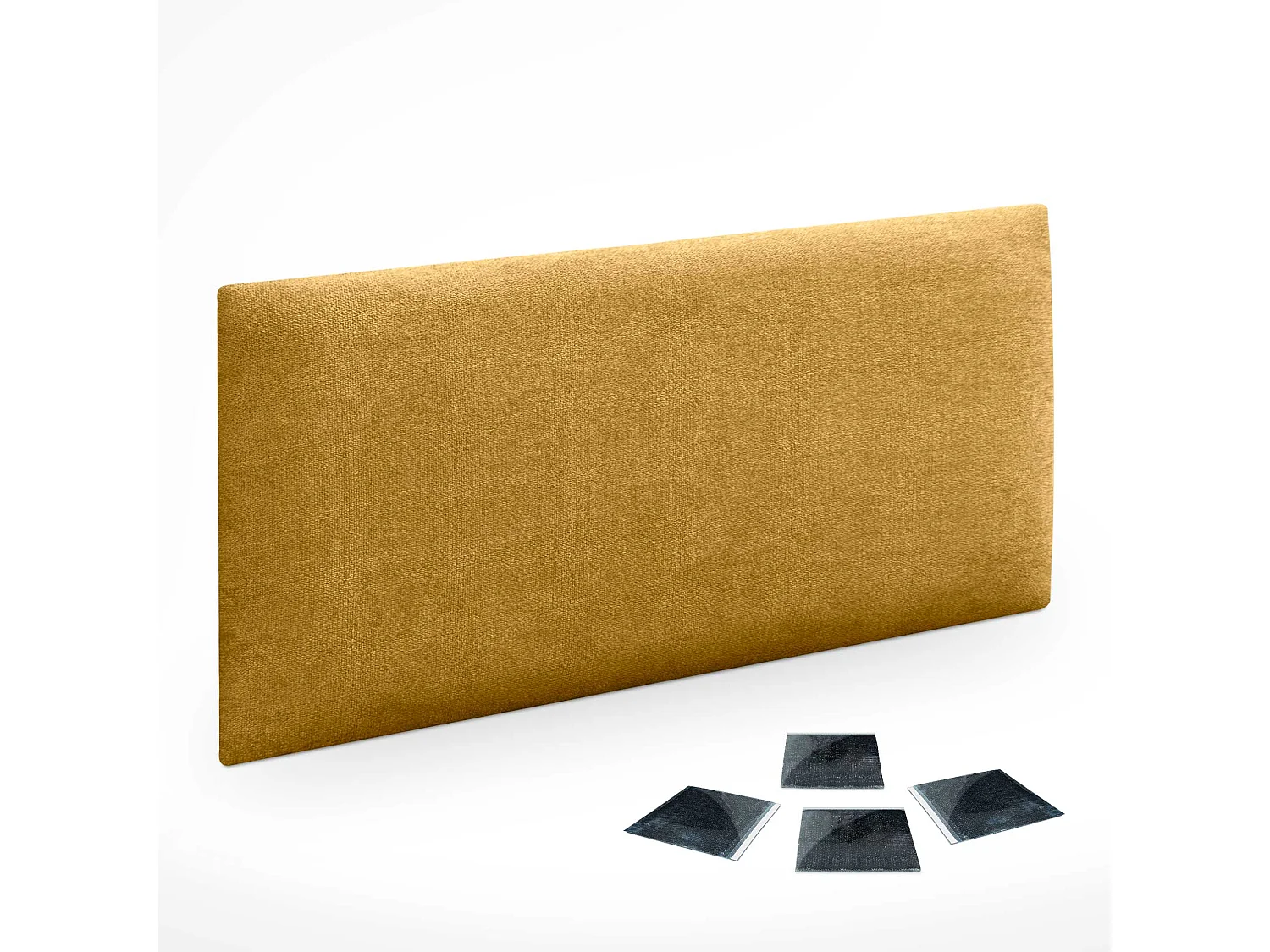 DHOME Lot de 1 Panneaux muraux en tissu auto-adhésifs Panneaux muraux absorbants acoustiques Protection contre les chocs (Moutarde, 50x40cm, x1)