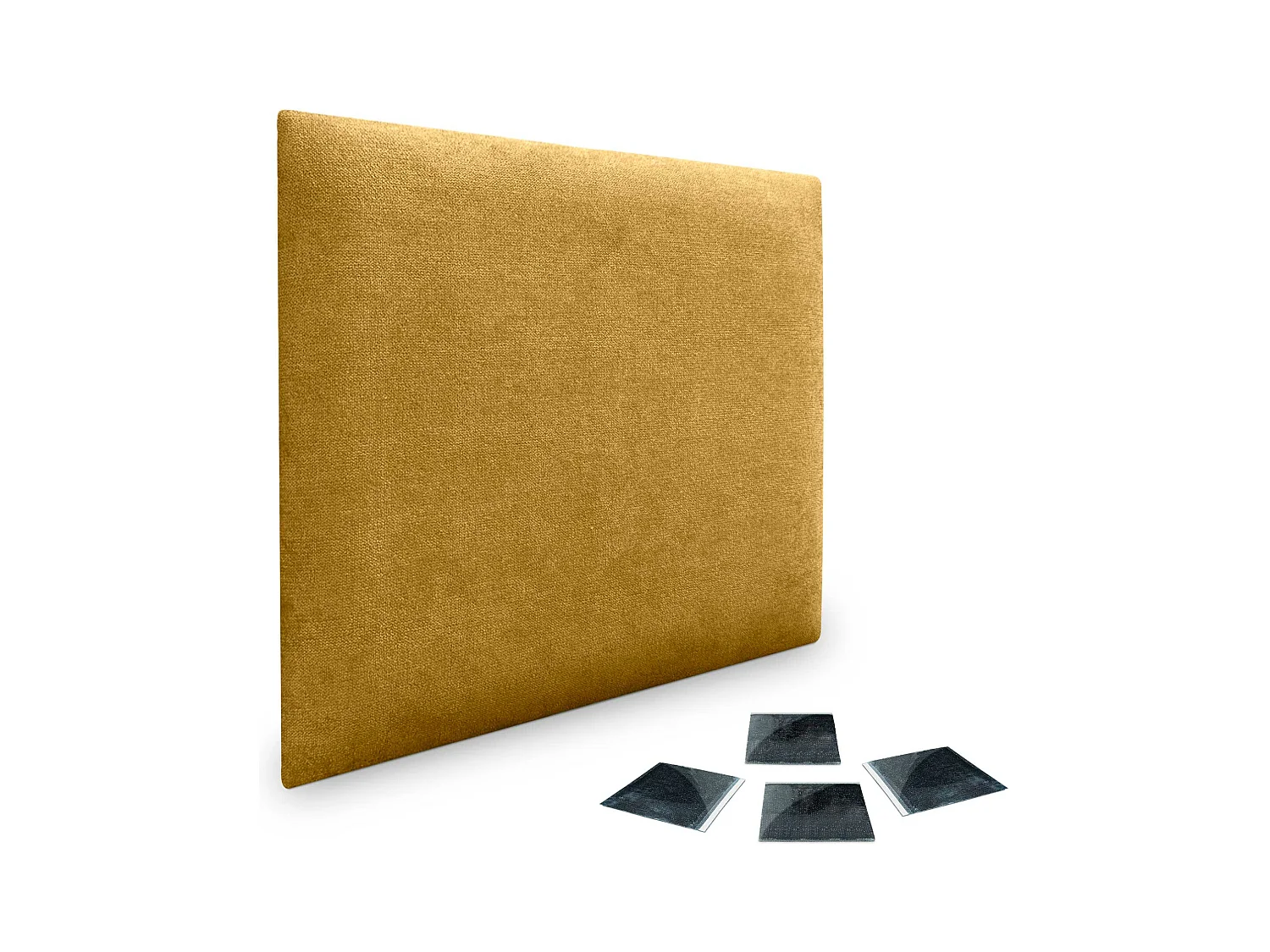 DHOME Lot de 1 Panneaux muraux en tissu auto-adhésifs Panneaux muraux absorbants acoustiques Protection contre les chocs (Moutarde, 50x50cm, x1)