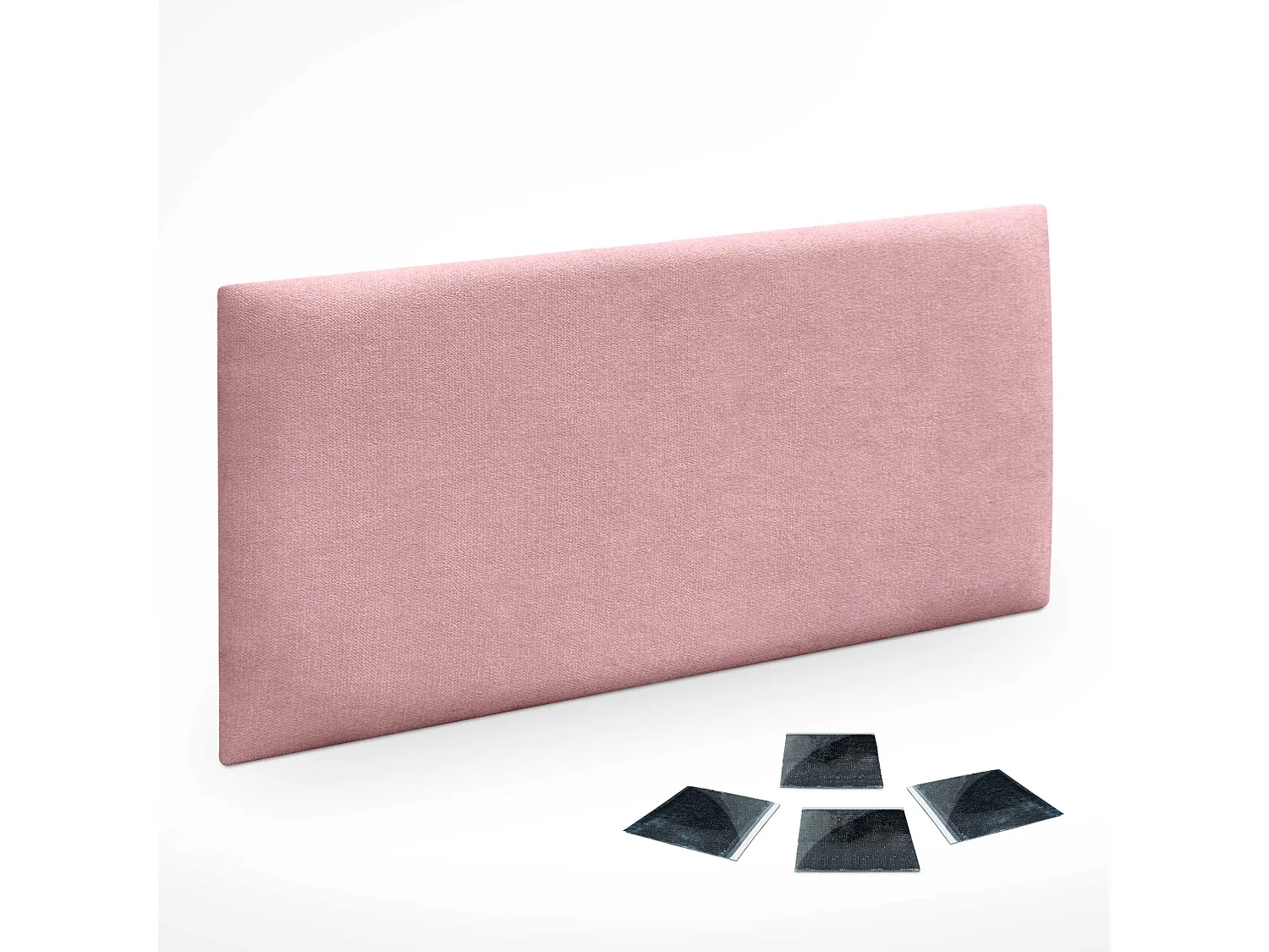 DHOME Set aus 1 Selbstklebendes, gepolstertes Stoffpaneel für Wand, schallabsorbierend, stoßfest, Kopfteil (Rosa, 60x40cm, x1)