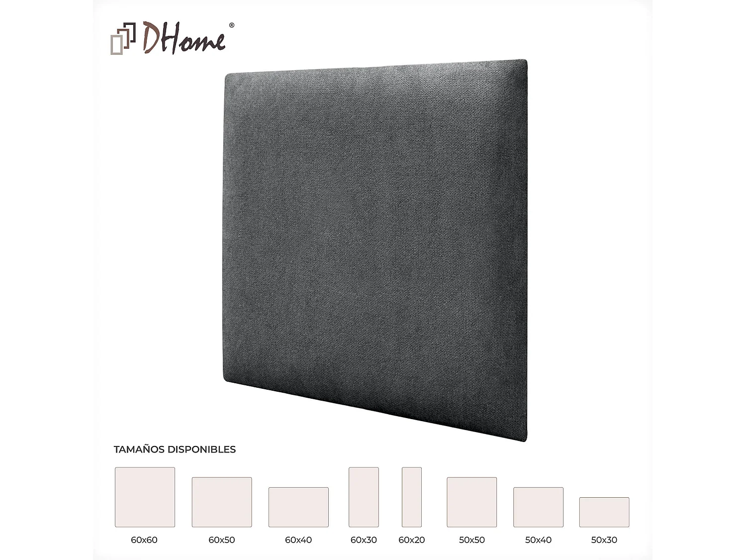DHOME Panneaux Rembourrés en Tissu Autocollants pour Mur Acoustiques Absorbants Protection contre les Chocs Têtes de Lit  (Gris cendré, 50x50cm)