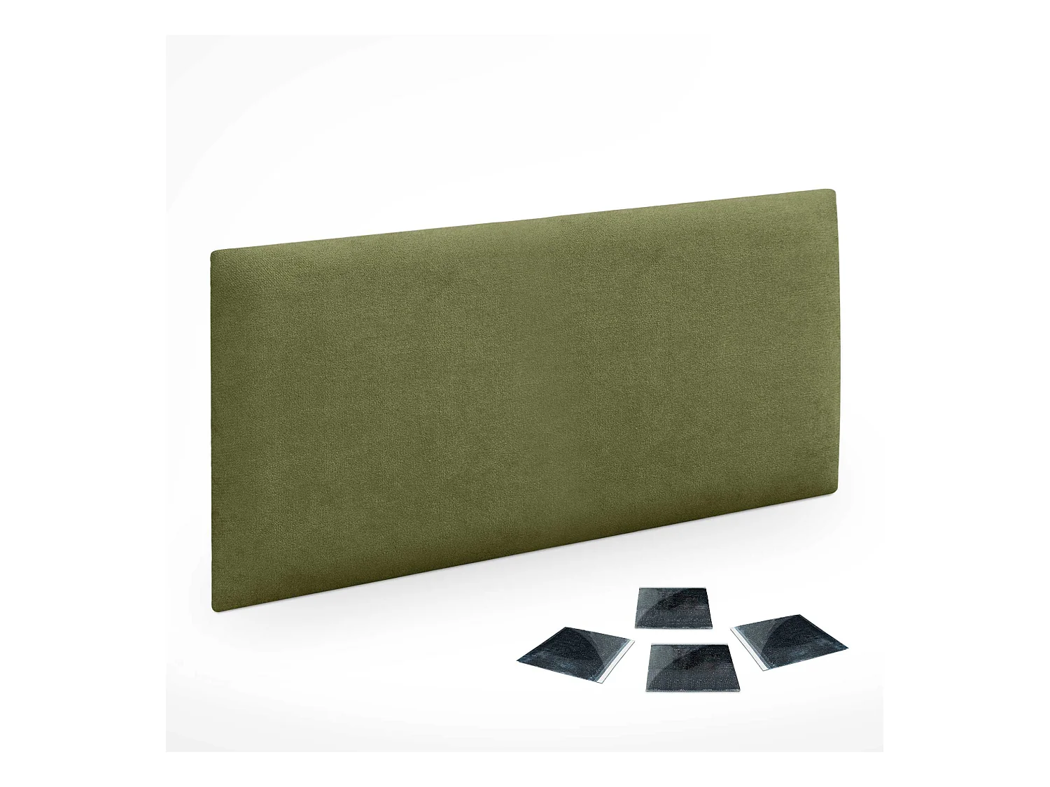 DHOME Set aus 1 Selbstklebendes, gepolstertes Stoffpaneel für Wand, schallabsorbierend, stoßfest, Kopfteil (Grün, 50x30cm, x1)