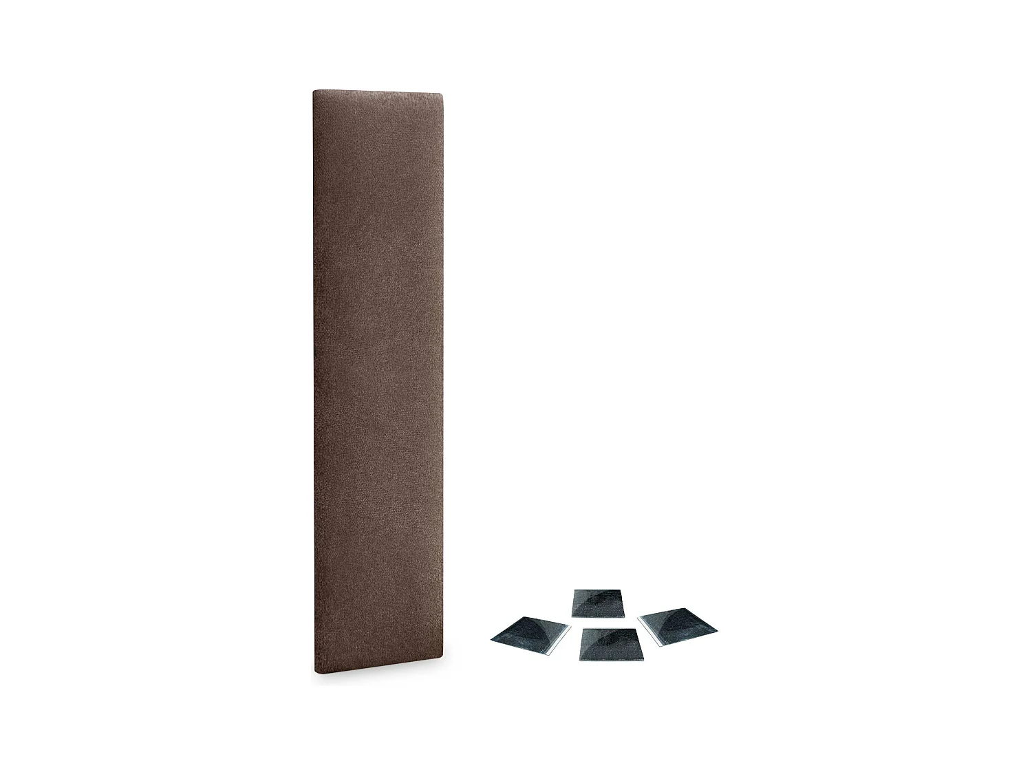 DHOME Set aus 1 Selbstklebendes, gepolstertes Stoffpaneel für Wand, schallabsorbierend, stoßfest, Kopfteil (Schokoladenbraun, 60x20cm, x1)
