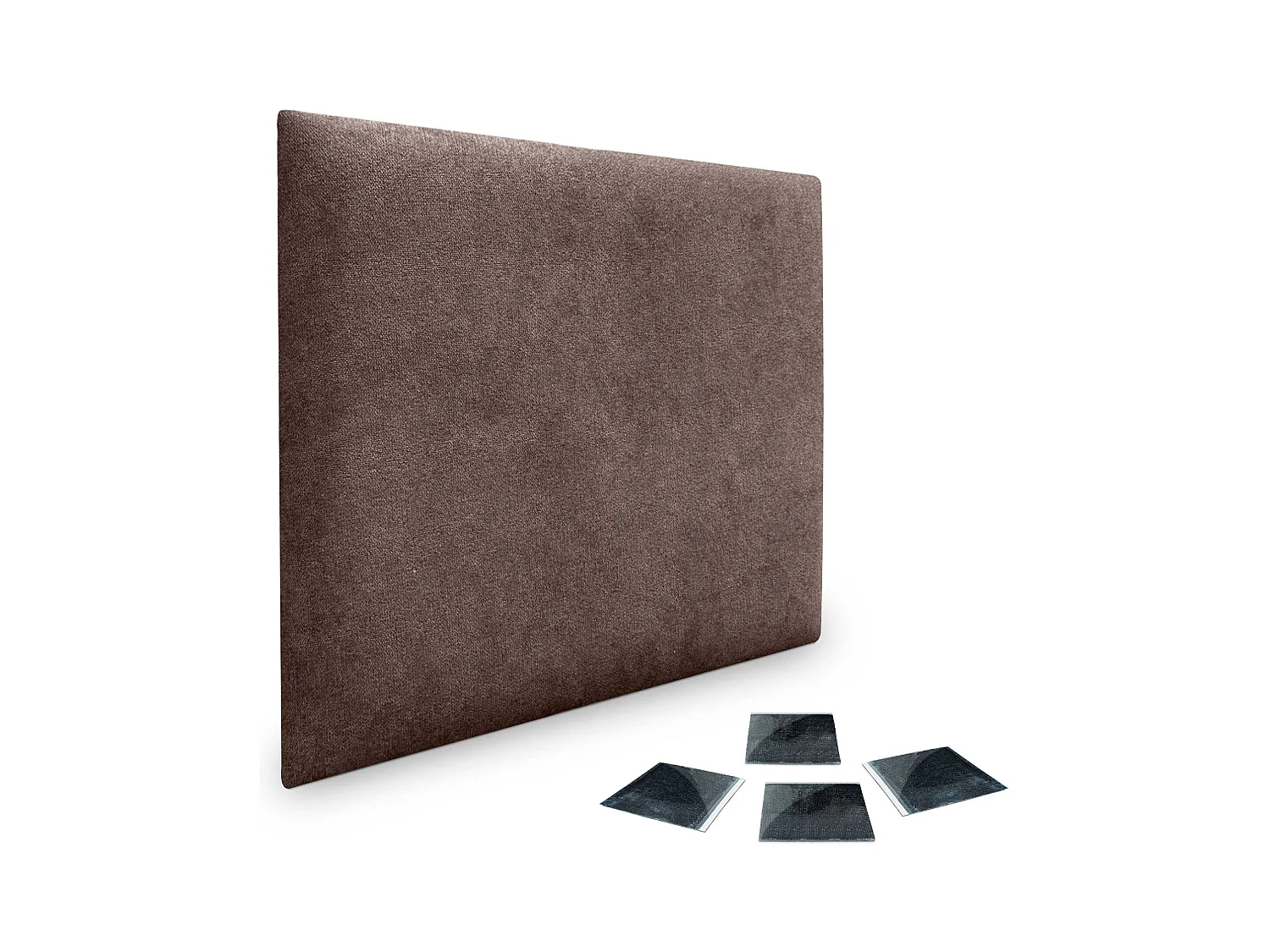 DHOME set van 1 zelfklevend gestoffeerd paneel voor muur, geluidsabsorberend, schokbescherming, hoofdbord (Bruin Chocolade, 60x60cm, x1)