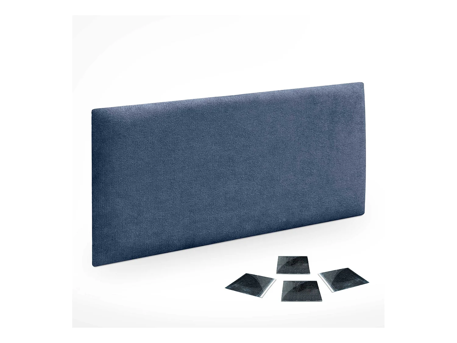 32. DHOME Set aus 1 Selbstklebendes, gepolstertes Stoffpaneel für Wand, schallabsorbierend, stoßfest, Kopfteil (Blau, 50x30cm, x1)