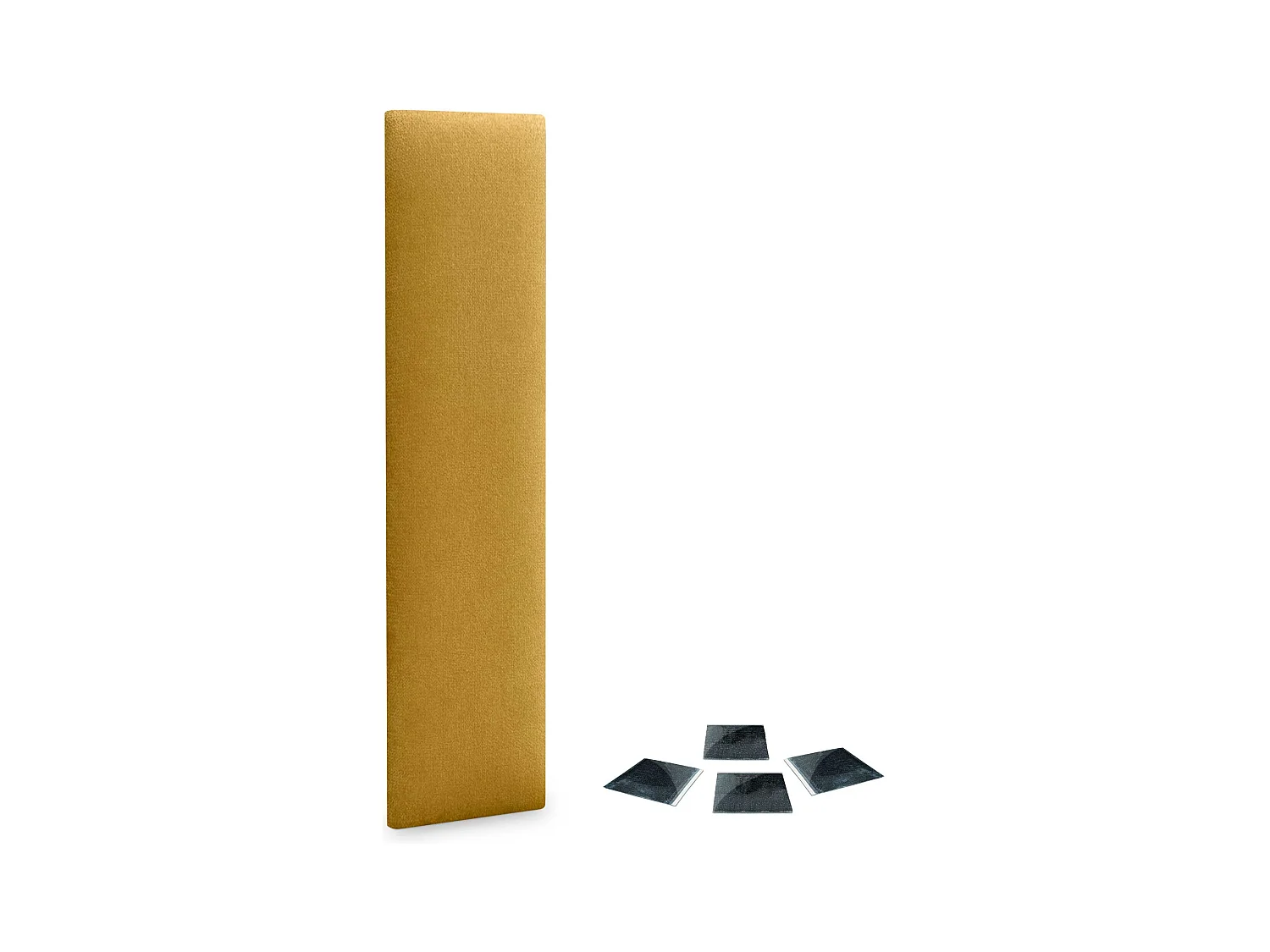 DHOME Set aus 1 selbstklebendem, gepolstertem Stoffpaneel für Wand, schallabsorbierend, Stoßschutz, Kopfteil (Senfgelb, 60x20cm, x1)