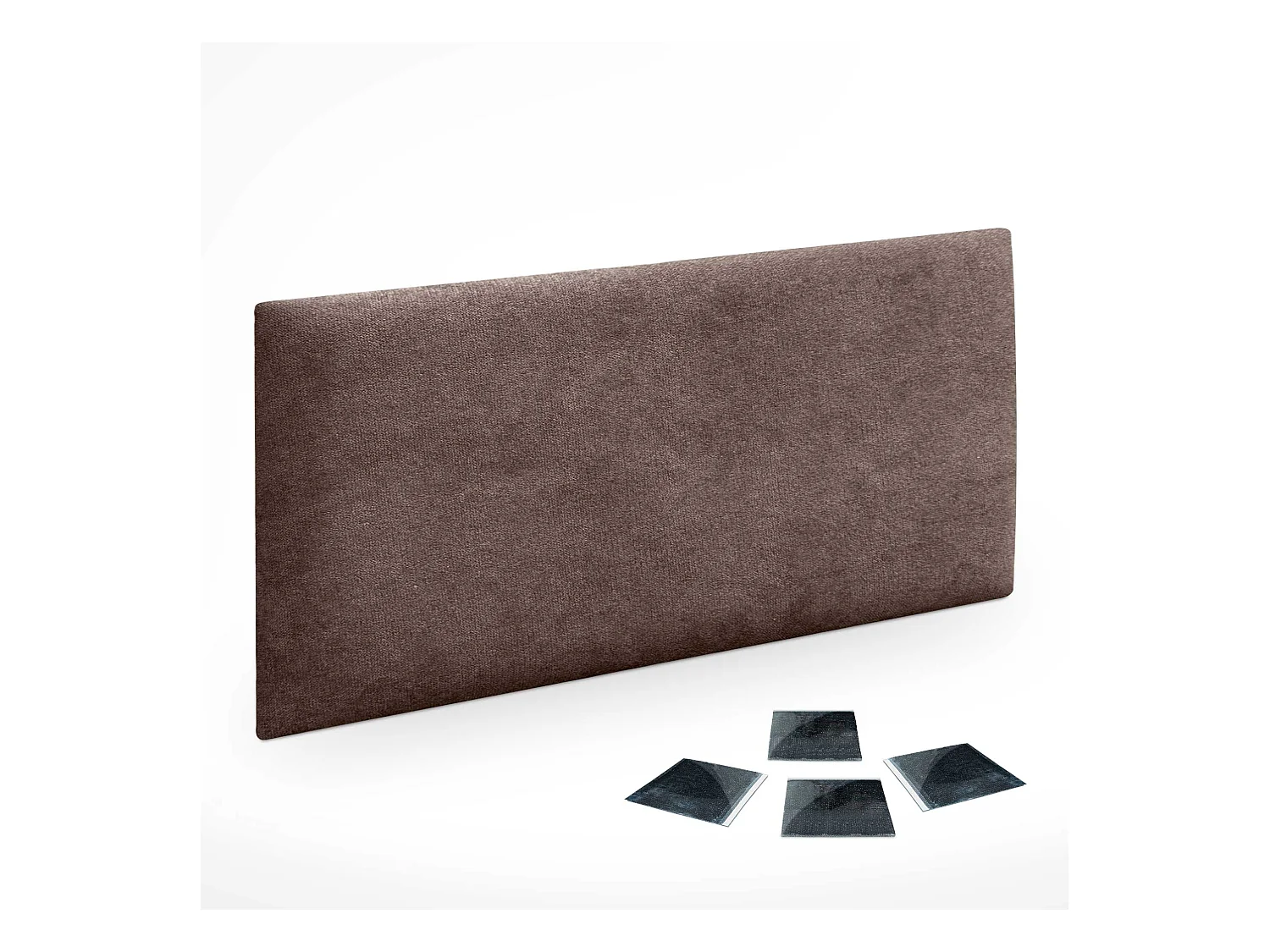 DHOME Set aus 1 Selbstklebendes, gepolstertes Stoffpaneel für Wand, schallabsorbierend, stoßfest, Kopfteil (Schokoladenbraun, 60x40cm, x1)