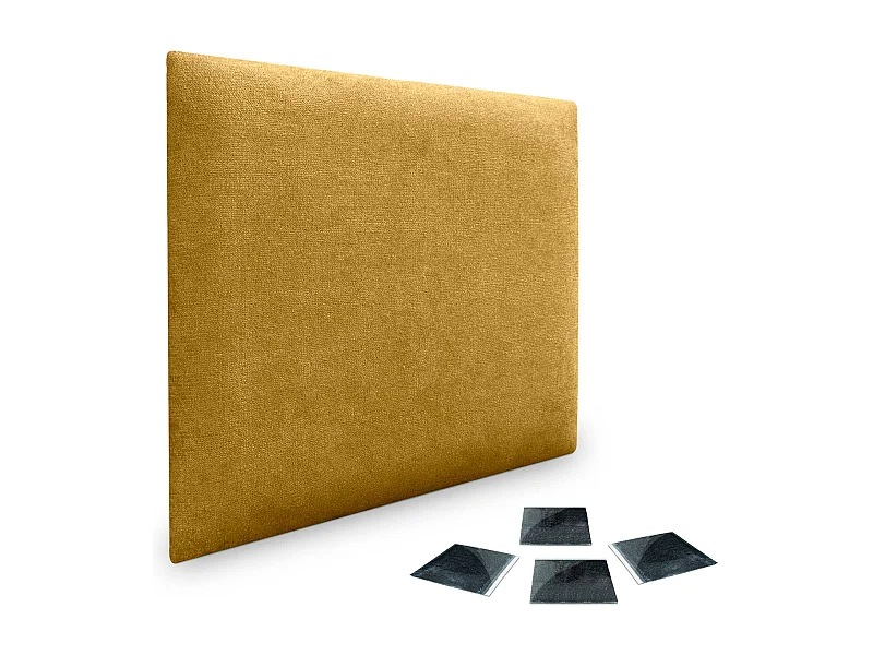 DHOME Lot de 1 Panneaux muraux en tissu auto-adhésifs Panneaux muraux absorbants acoustiques Protection contre les chocs (Moutarde, 60x60cm, x1)