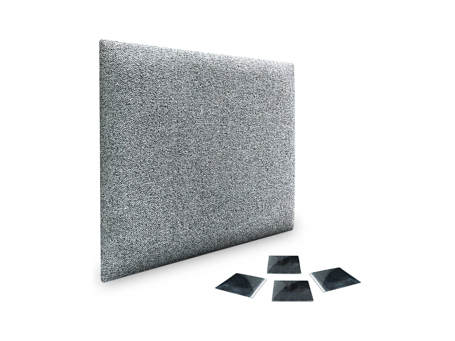 DHOME Set aus 1 Selbstklebendes, gepolstertes Stoffpaneel für Wand, schallabsorbierend, stoßfest, Kopfteil (Perlgrau, 60x60cm, x1)