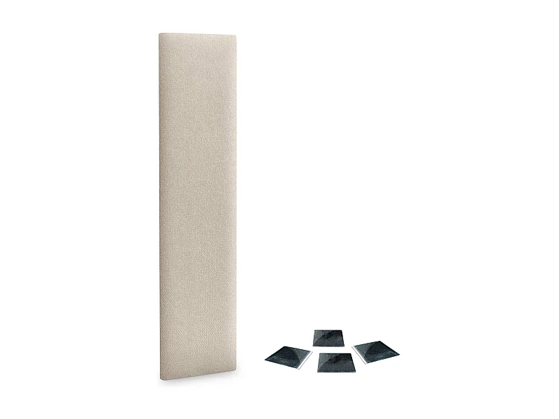 DHOME Set aus 1 Selbstklebendes, gepolstertes Stoffpaneel für Wand, schallabsorbierend, stoßfest, Kopfteil (Beige, 60x20cm, x1)