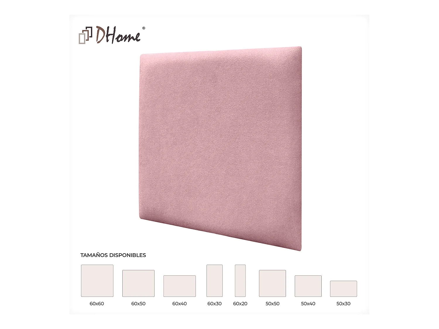 DHOME Lot de 6 Panneaux Rembourrés en Tissu Aqualine Autocollants pour Mur Acoustiques Absorbants Protection contre les Chocs (Rose, 50x50cm, x6)