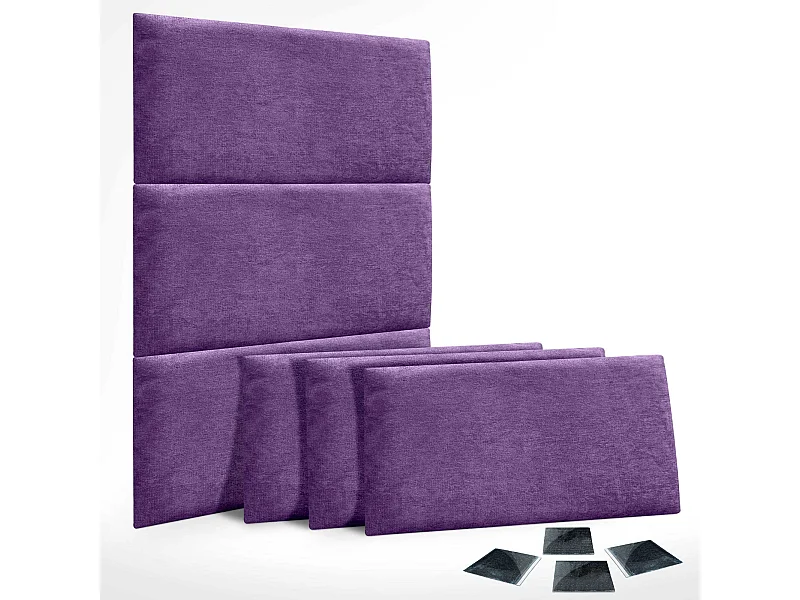 DHOME Conjunto de 6 Painéis de Parede de Tecido Autoadesivo Painéis de Parede Absorventes Acústicos Proteção contra Impactos (Lilás, 60x50cm, x6)