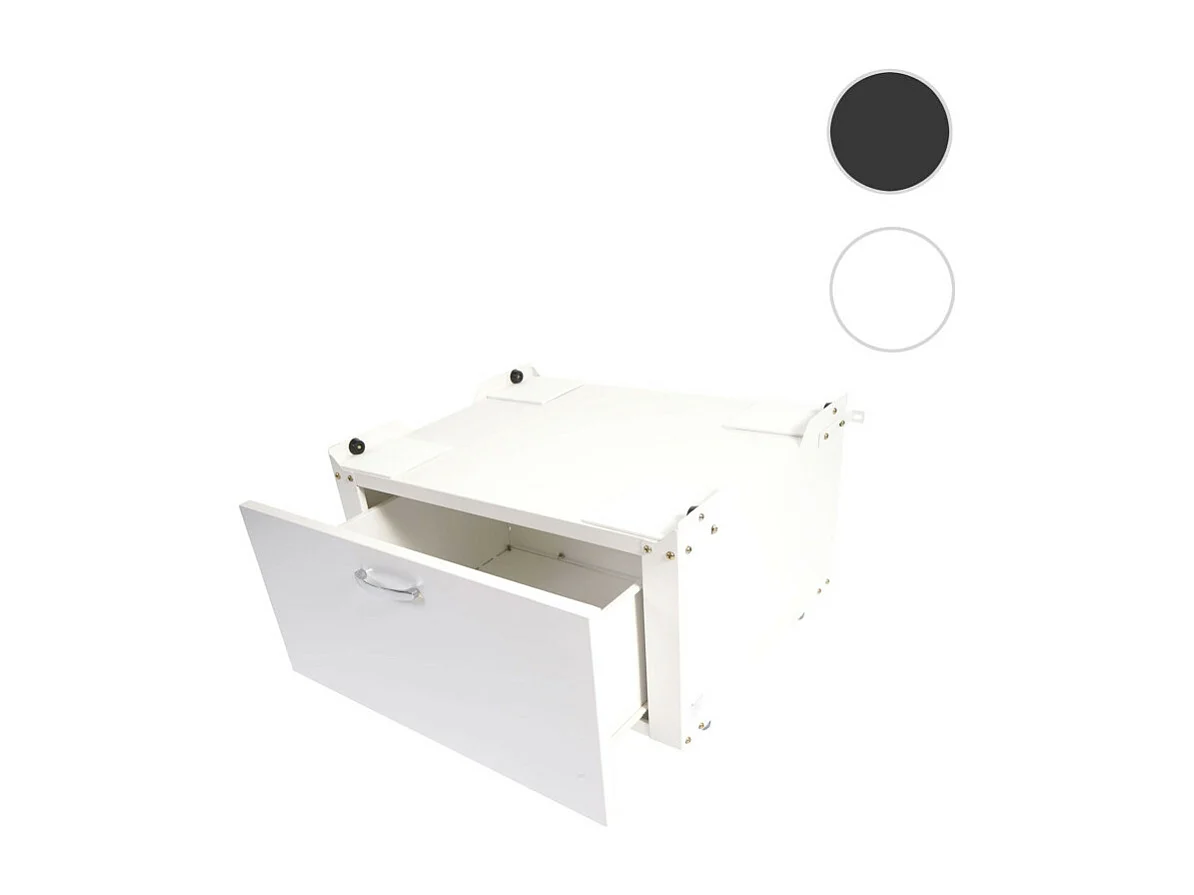 Meuble sous machine à laver HWC-E50, estrade, piédestal, châssis, tiroir 33x61x52cm noir
