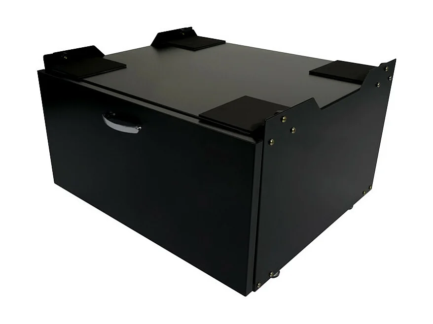 Meuble sous machine à laver HWC-E50, estrade, piédestal, châssis, tiroir 33x61x52cm noir