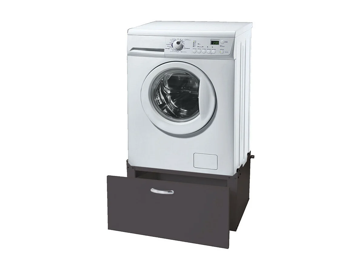 Meuble sous machine à laver HWC-E50, estrade, piédestal, châssis, tiroir 33x61x52cm noir
