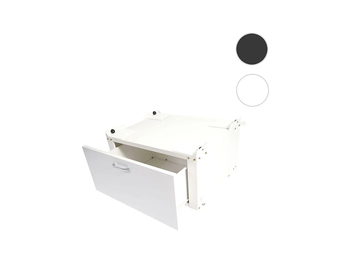 Meuble sous machine à laver HWC-E50, estrade, piédestal, châssis, tiroir 33x61x52cm noir