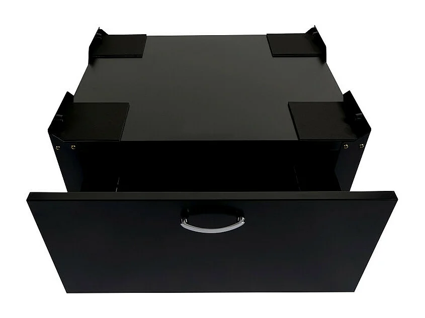 Meuble sous machine à laver HWC-E50, estrade, piédestal, châssis, tiroir 33x61x52cm noir