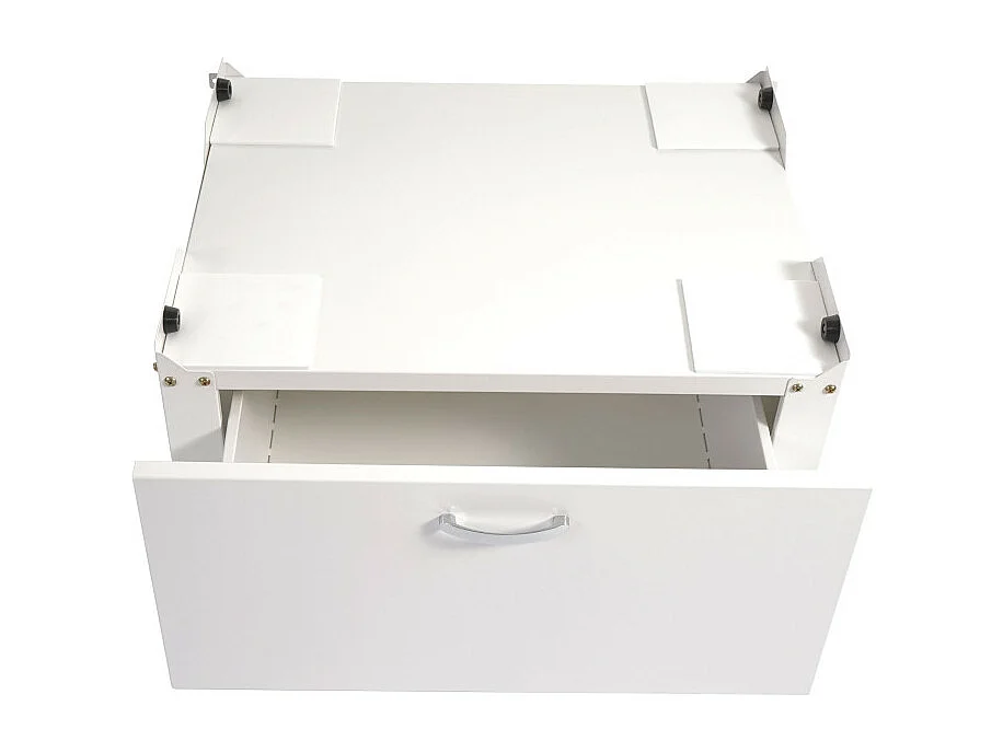 Meuble sous machine à laver HWC-E50, estrade, piédestal, châssis, tiroir 33x61x52cm blanc