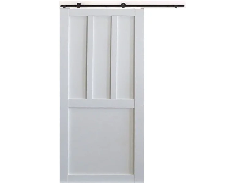 Puerta corredera Taller 2 paneles blancos Ancho 73 + Riel De Acero Negro