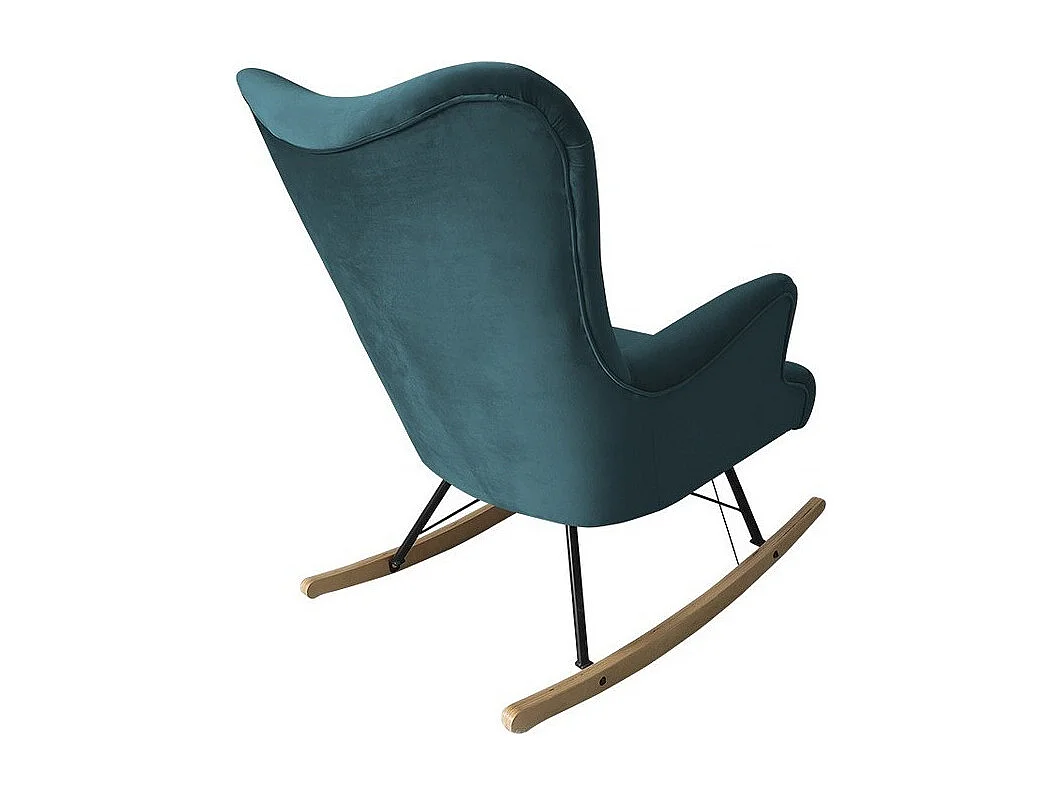 Chaise à bascule Clovis 101, 101x76x101cm, Tapisserie, Placage de bois naturel