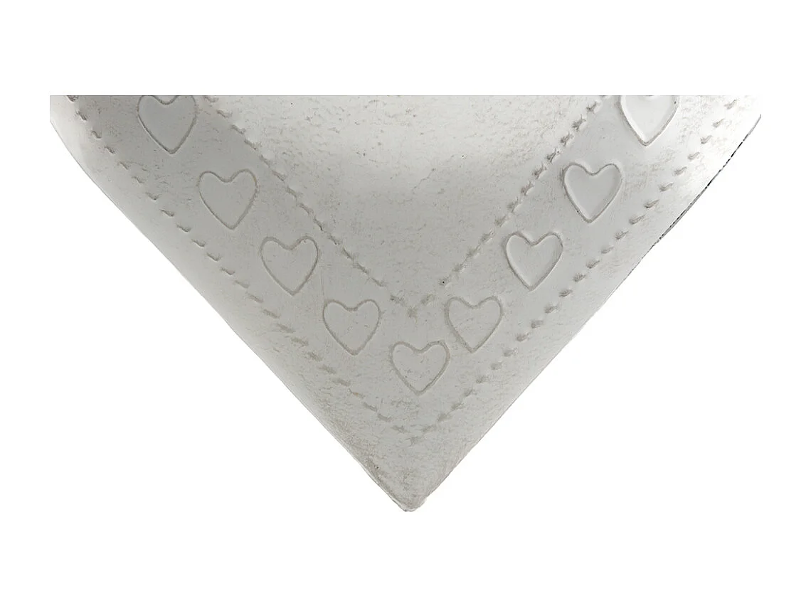 Coeur en métal laqué blanc
