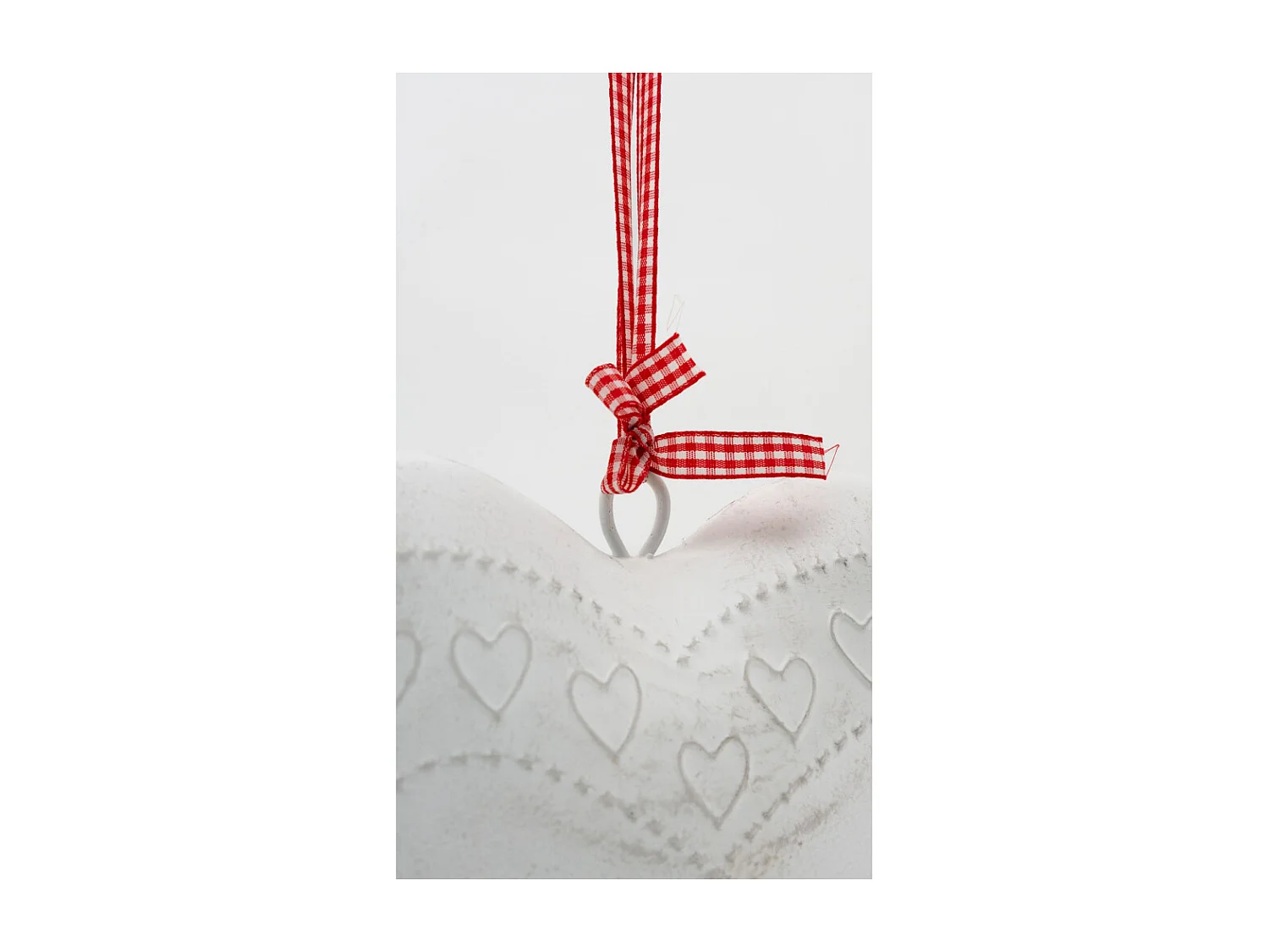 Coeur en métal laqué blanc