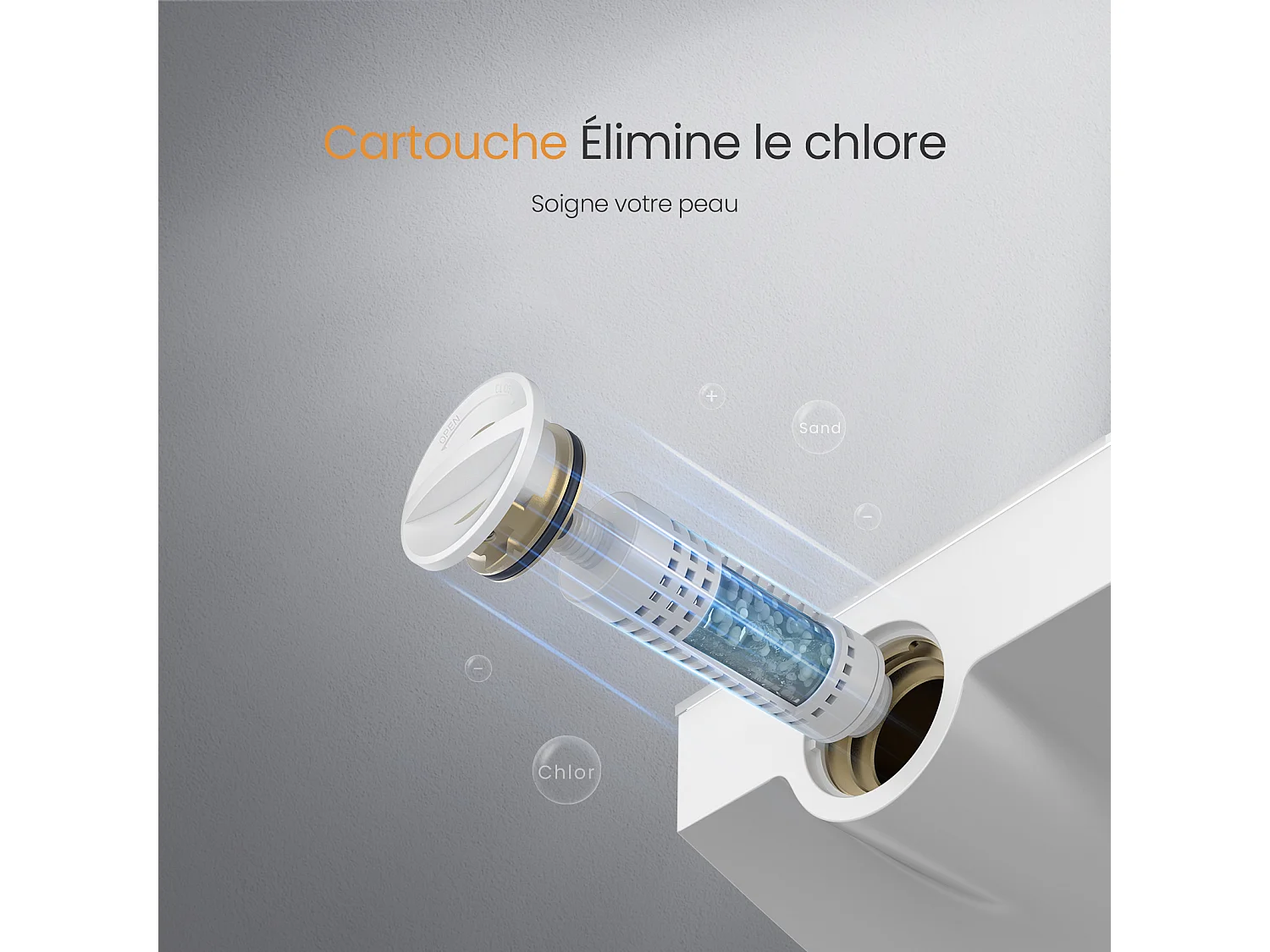 EMKE Douchkolom met thermostaatdouche 38 °C, grote regendouchekop en multimodus handdouche, Cirkel, Wit