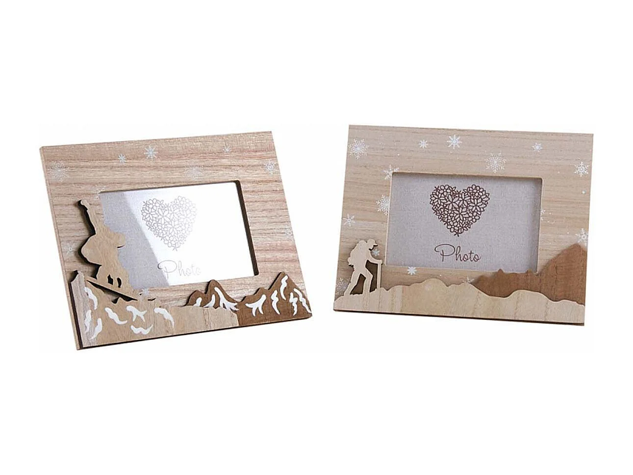 Cadre photo décor sports d'hiver (Lot de 2) Lot de 2