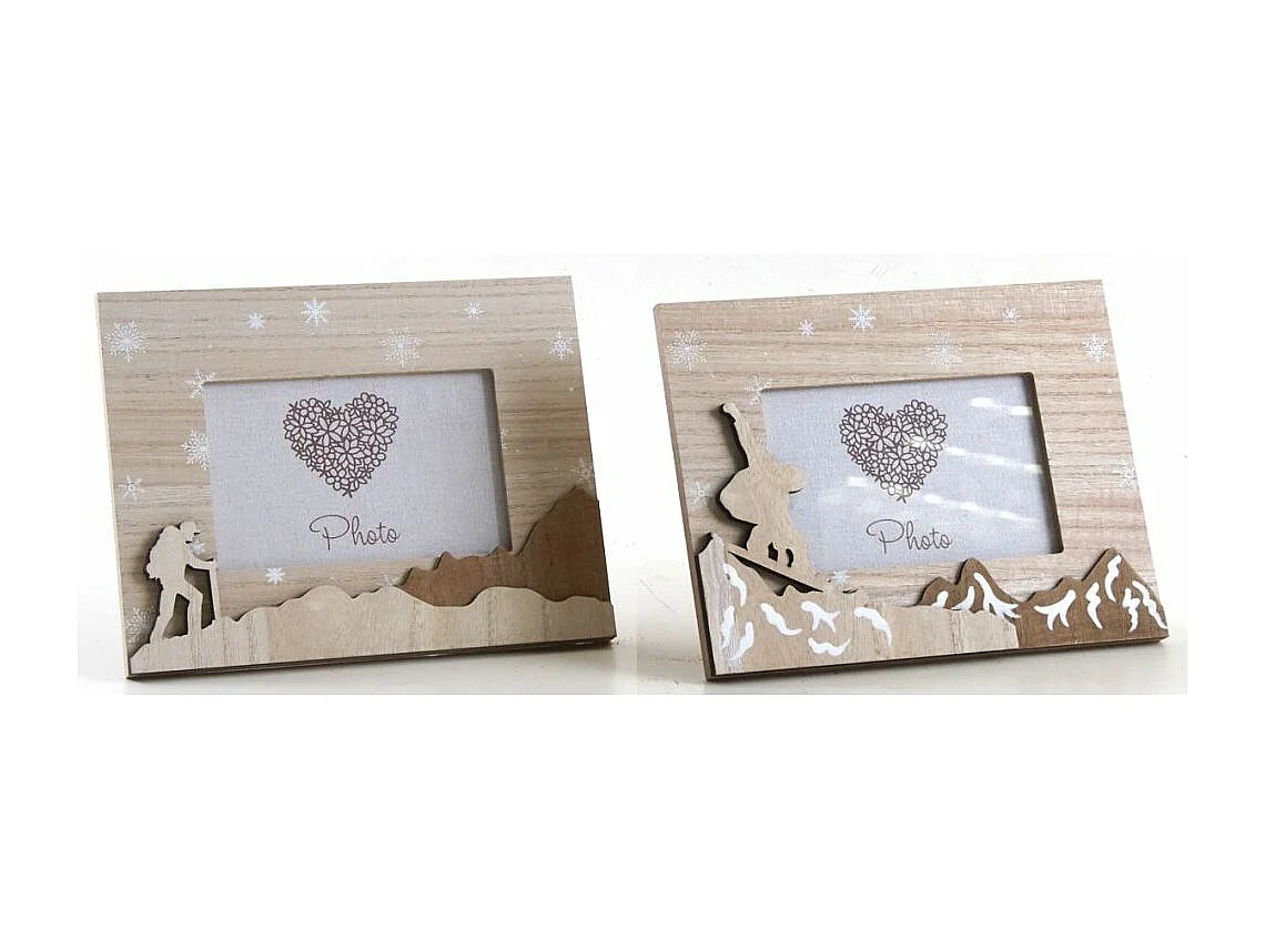 Cadre photo décor sports d'hiver (Lot de 2) Lot de 2