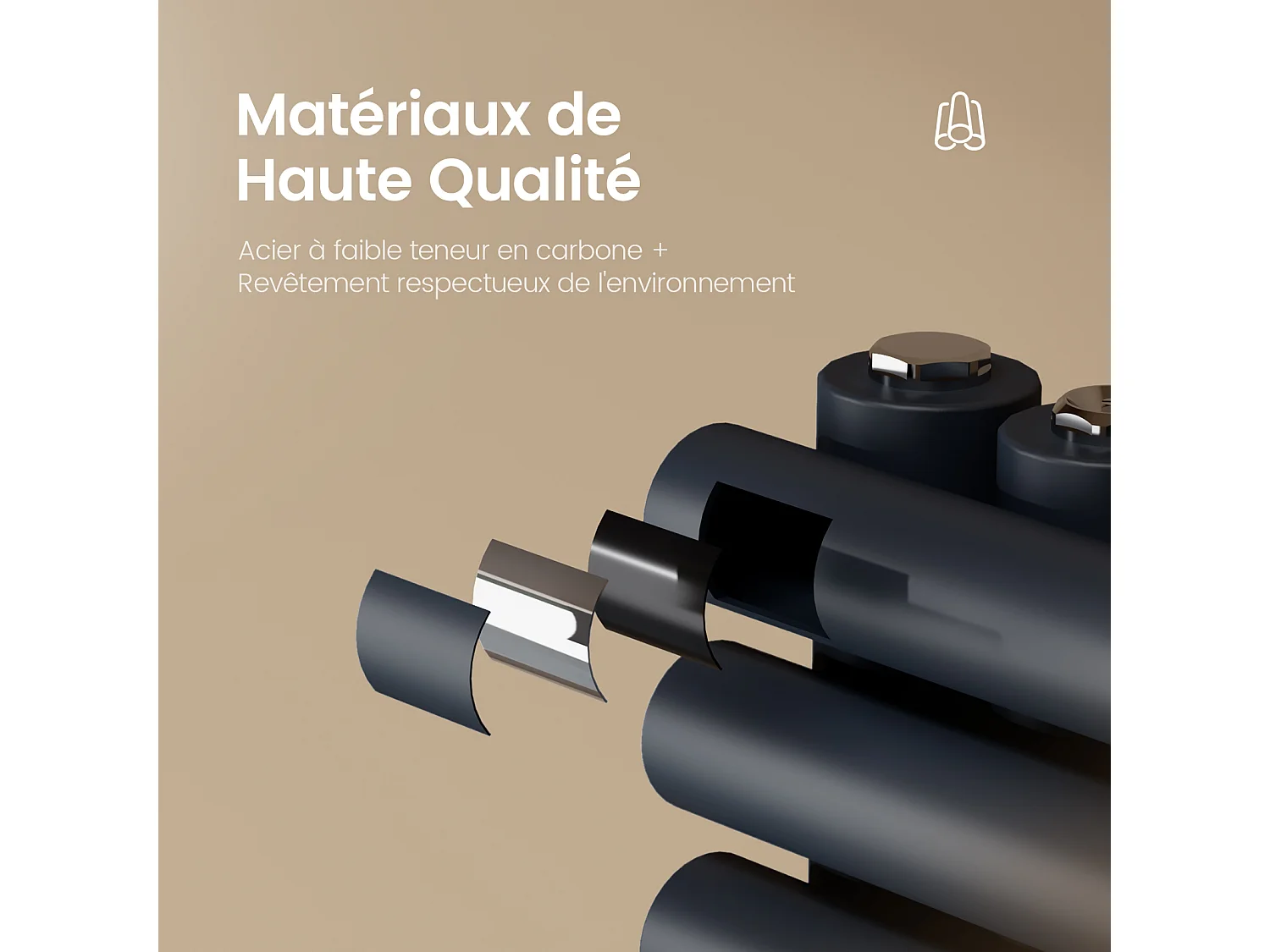 EMKE Badheizkörper 1660 x 600 mm, Runde Rohre Handtuchheizkörper Seitenanschluss Handtuchwärmer Handtuchtrockner Anthrazit 1075W