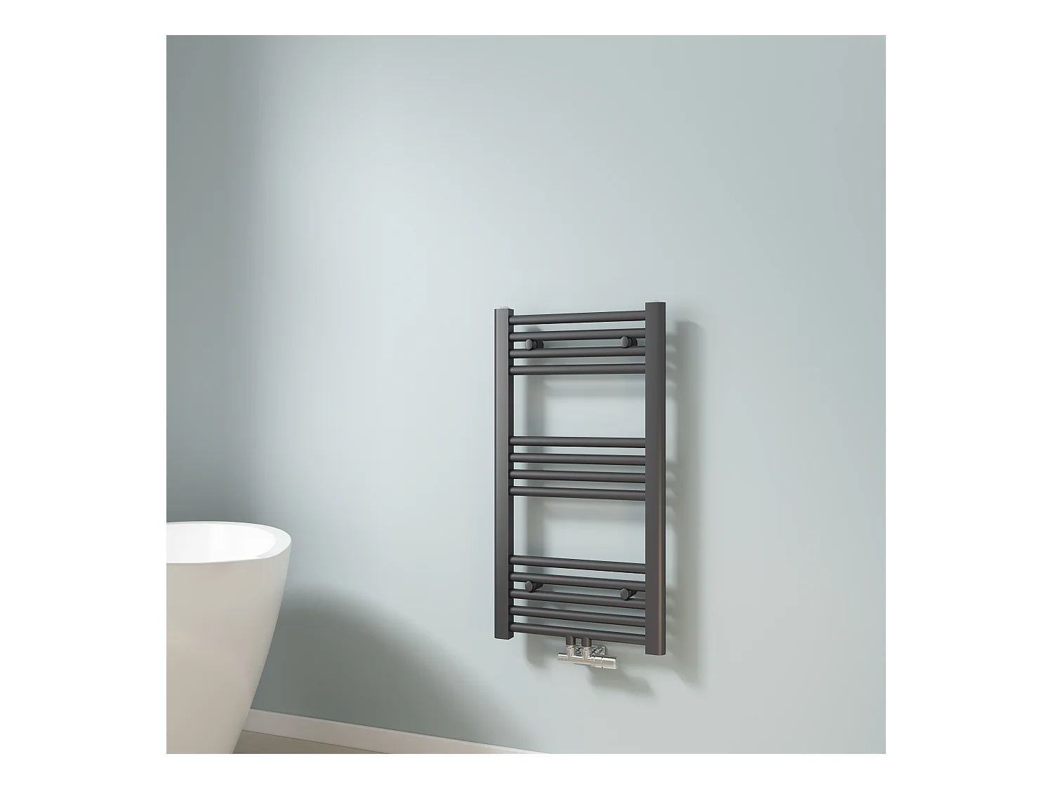 EMKE Handdoekradiator Warmwater, Centrale Aansluiting Handdoekradiator Anthraciet 75x40cm 244 Watt