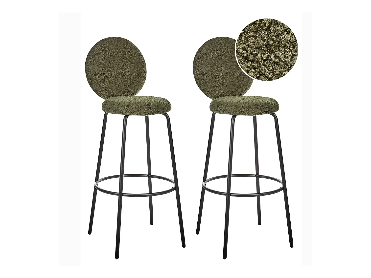 Set van 2 barstoelen EMERY Bouclé Donkergroen