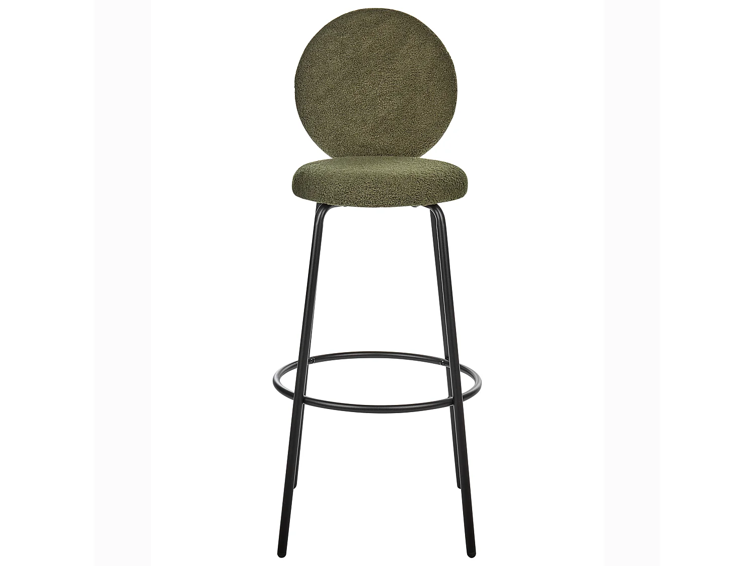 Zestaw 2 krzeseł barowych EMERY Boucle Ciemnozielony